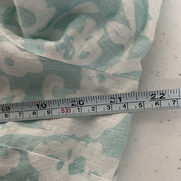 Charter Club Button-Up Linen Shirt Womens Sz 14‎ Floral Roll Tab Sleeve Coastal - Picture 12 of 14